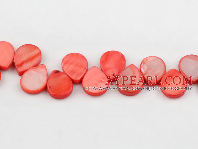 Shell Beads, Watermelon Red, 12*18mm dyed drope shape, Sold per 15.7-inch strand