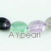 Rainbow fluorite beads, 10*14mm oval, sold by per 15.7-inch strand