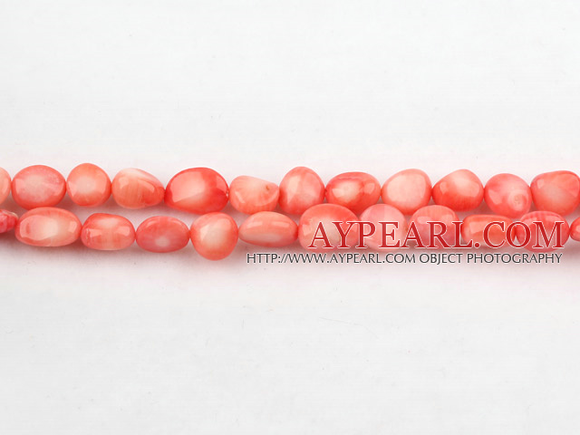 coral beads,7*9mm baroque,pink,Grade A,about 48 strands/kg