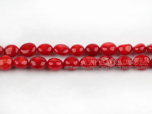 coral beads,10*10mm baroque,red,Grade A,about 12 strands/kg