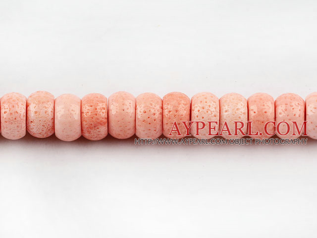 sponge coral beads,9*14mm abacus,peach,about 7 strands/kg