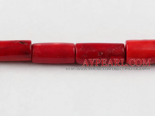 coral beads,14*34mm columniform,red,Grade A,about 3 strands/kg