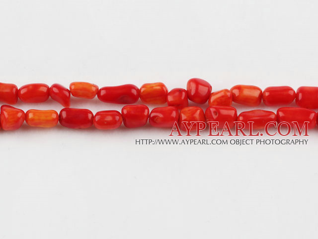 coral beads,6*8mm ,red,about 20 strands/kg