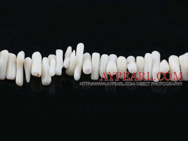 coral beads,4*12mm seedling,white,about 19 strands/kg