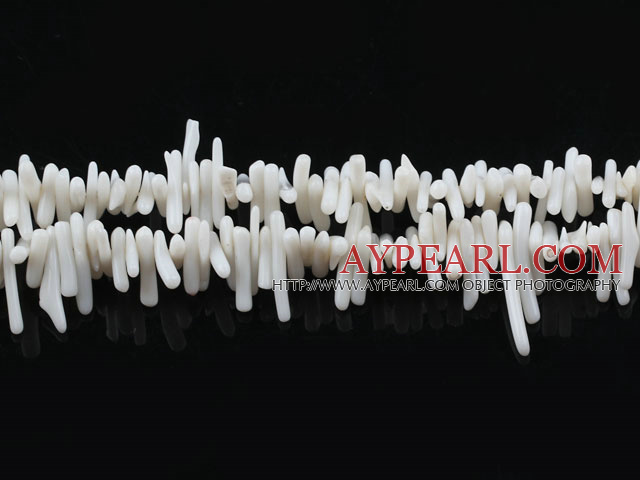 coral beads,2*12mm plantlet,white,about 37 strands/kg