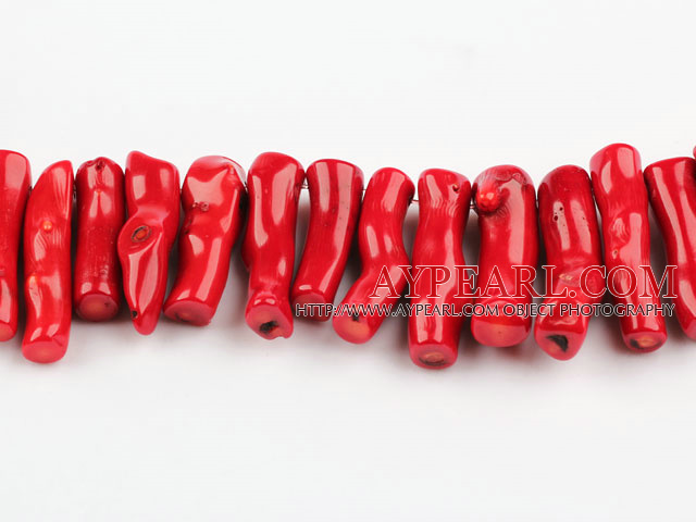 coral beads,12*40mm branch,red,about 3 strands/kg