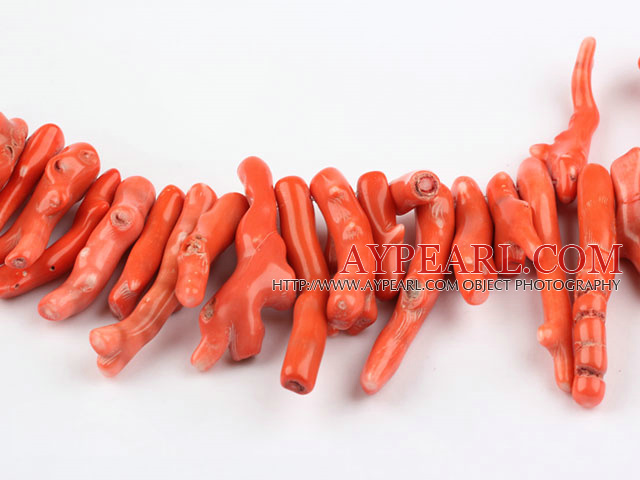 coral beads,10*60mm branch,orange,about 2 strands/kg