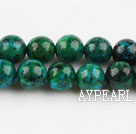 Chrysocolla beads, Green, 8mm round, Sold per 15.7-inch strand