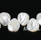 Shell Beads, White, 15*20mm drop shape, lip shell,Sold per 14.96-inch strands
