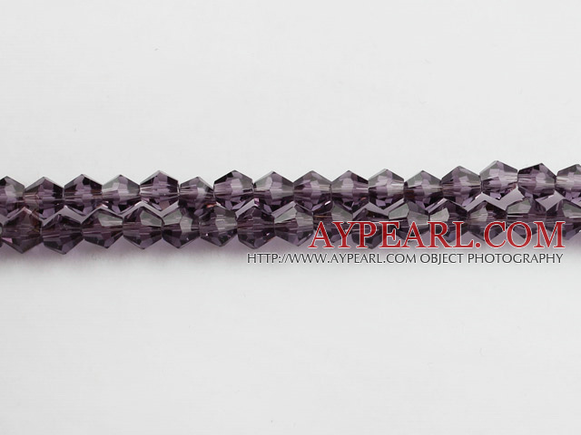 Lampwork Glass Crystal Beads, Violet Color, 4mm spinous, Sold per 18.5-inch strand