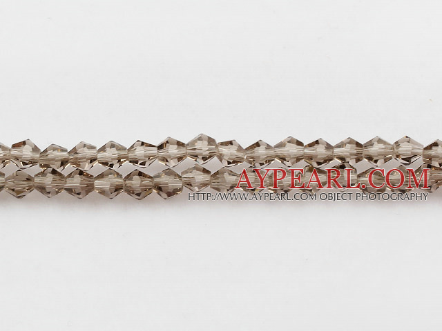 Lampwork Glass Crystal Beads, Gray, 4mm spinous, Sold per 18.5-inch strand