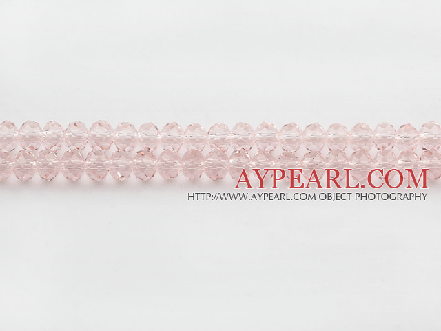 Lampwork Glass Crystal Beads, Water Red, 6mm platode, Sold per 15.7-inch strand