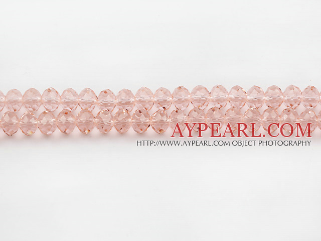 Lampwork Glass Crystal Beads, Water Red, 8mm faceted platode, Sold per 16.5-inch strand