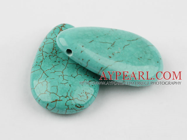 Turquoise Gemstone Beads, Green, 10*30*50mm flat drop shape,about 40 strands/kg