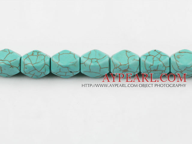 turquoise beads,16*15mm octagon,green,about 10 strands/kg