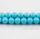 turquoise beads,6mm round,blue, sold per 15.75-inch strand