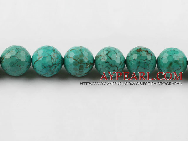 turquoise beads,16mm round,faceted,green,about 7 strands/kg