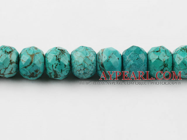 turquoise beads,14*18mm abacus,faceted,green,about 6 strands/kg