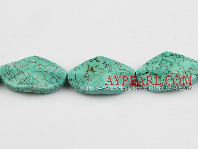 turquoise beads,6*22*36mm wave wafer,green,about 9 strands/kg