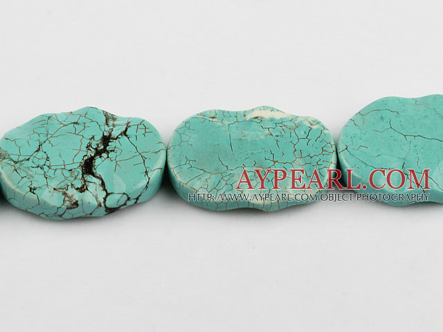 Turquoise Gemstone Beads, Green, 10*32*42mm lotus leaf shape,about 5 strands/kg