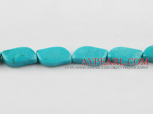 Turquoise Gemstone Beads, Green, 8*14*22mm wave shape,about 17 strands/kg