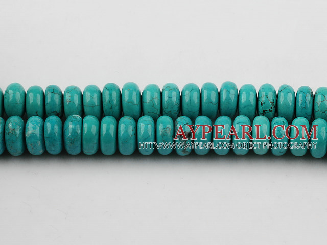 Turquoise Gemstone Beads, Green, 12mm flat,about 10 strands/kg