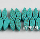 Turquoise Gemstone Beads, Green, 5*7*23mm pressed, horse eye shape,about 6 strands/kg