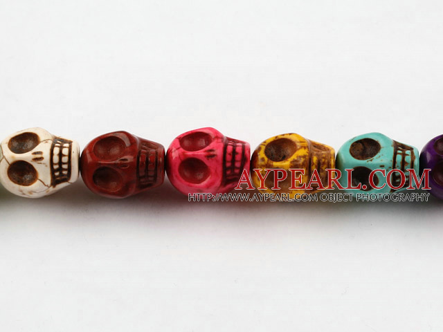 Turquoise Gemstone Beads, Colorful, 18mm dyed, pressed skulls,about 8 strands/kg