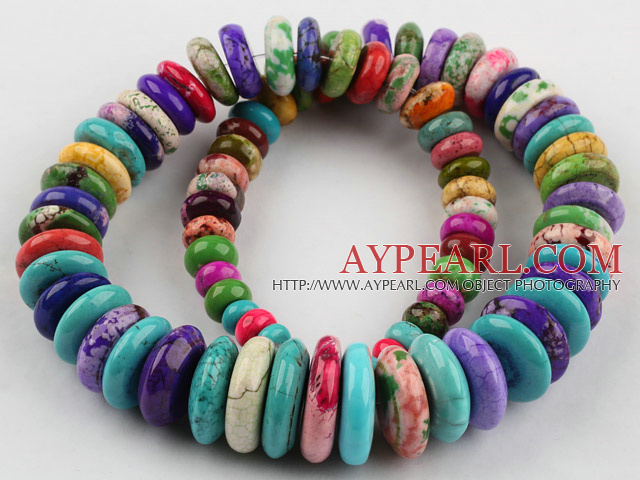 turquoise beads,pressed ,dyed,10-20mm,tower,about 5 strands/kg