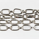 Brass chain, ,3*4*6.5mm silver,Sold per 39.37-inch strand