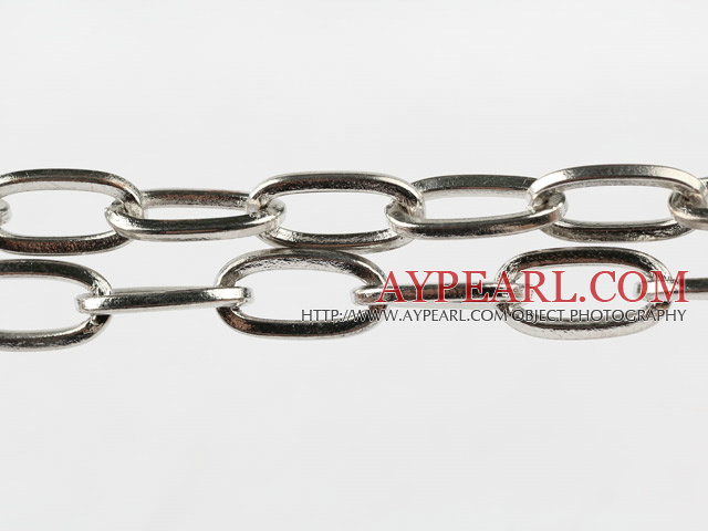 Brass chain ,9*17mm silver, sold per 39.37inches