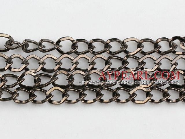 Brass chain, 9*11mm black plated