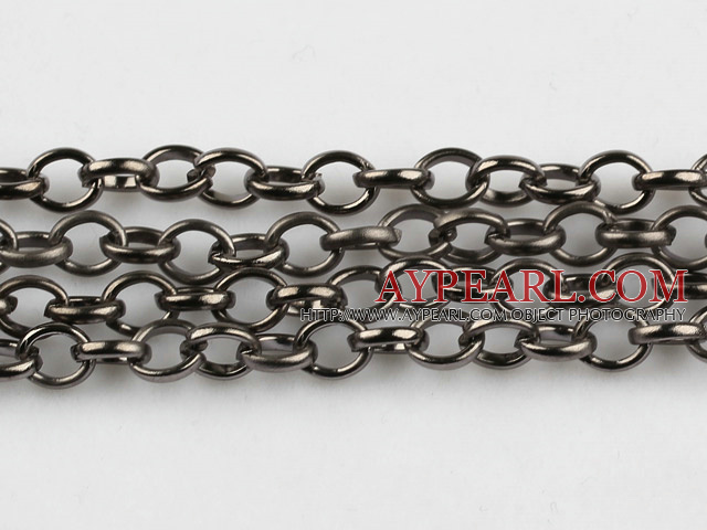 Brass chain, 5*6mm black plated