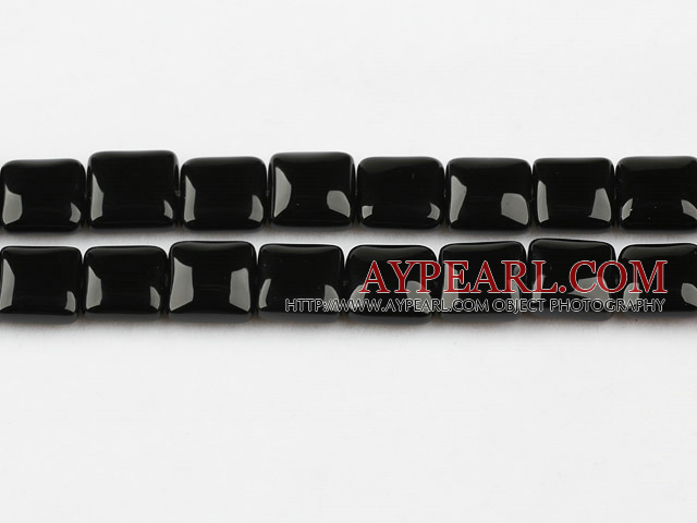 black agate beads,5*12mm square,Grade A,sold per 15.35-inch strand