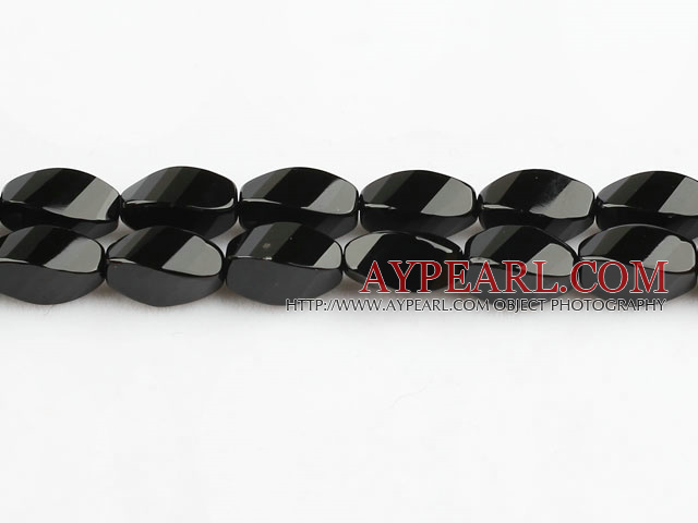 black agate beads,6*12mm,twisted,faceted,Grade A,Sold per 15.35-inch strands