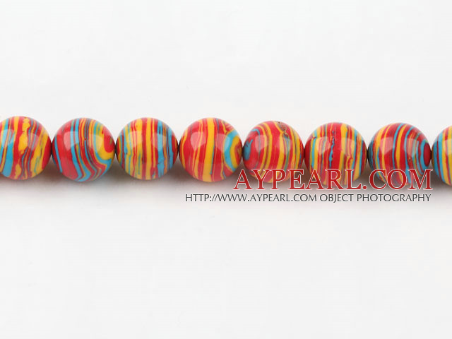 turquoise beads,14mm round,multi color,Sold per 15.75-inch strands