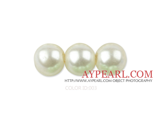 Glass pearl beads,4mm round, ivory about 224pcs/strand,Sold per 32.28-inch strand