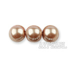 Glass pearl beads,4mm round, light coffee,about 224pcs/strand,Sold per 32.28-inch strand