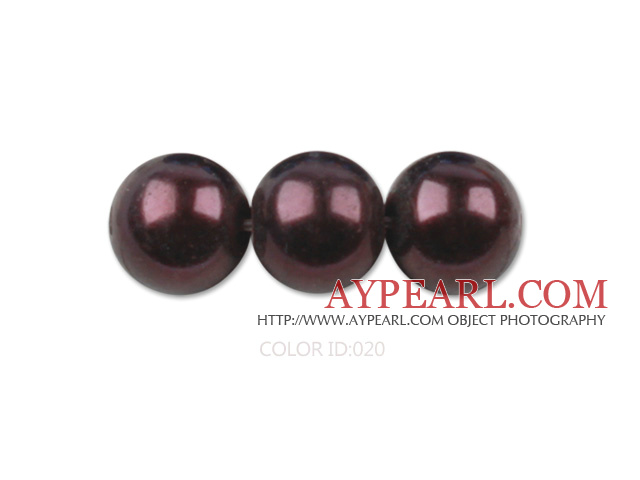 Glass pearl beads,dyed 4mm round, dark brown,about 224pcs/strand,Sold per 32.28-inch strand