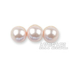 Glass pearl beads,dyed 4mm round, light pink,about 224pcs/strand,Sold per 32.28-inch strand