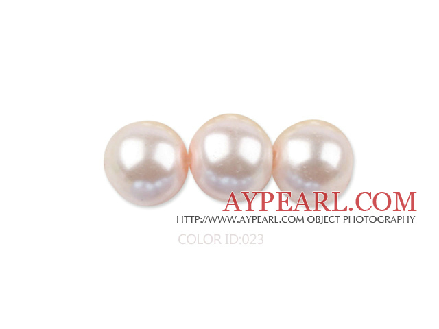 Glass pearl beads,dyed 4mm round, light pink,about 224pcs/strand,Sold per 32.28-inch strand