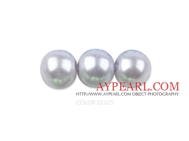 Glass pearl beads,dyed,4mm round,light grey, about 224pcs/strand,Sold per 32.28-inch strand