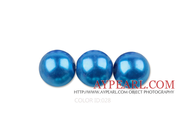 Glass pearl beads,dyed ,4mm round, skyblue ,about 224pcs/strand,Sold per 32.28-inch strand