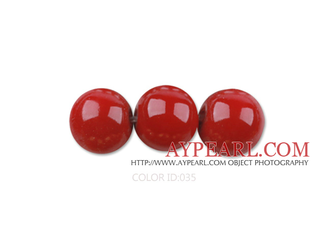 Glass pearl beads,dyed,4mm round,red, about 224pcs/strand,Sold per 32.28-inch strand