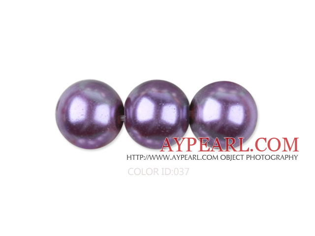 Glass pearl beads,4mm round,purple,about 224pcs/strand,Sold per 32.28-inch strand