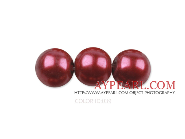 Glass pearl beads,4mm round,darkred, about 224pcs/strand,Sold per 32.28-inch strand