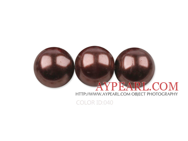 Glass pearl beads,4mm round,brown, about 224pcs/strand,Sold per 32.28-inch strand