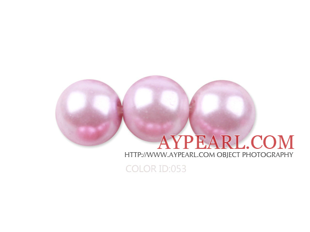 Glass pearl beads,dyed,4mm round,  pink,about 224pcs/strand,Sold per 32.28-inch strand