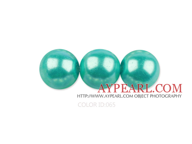 Glass pearl beads,dyed,4mm round,turquoise, about 224pcs/strand,Sold per 32.28-inch strand