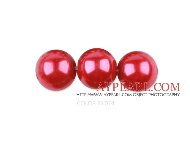 Glass pearl beads,dyed,4mm round, wine,about 224pcs/strand,Sold per 32.28-inch strand